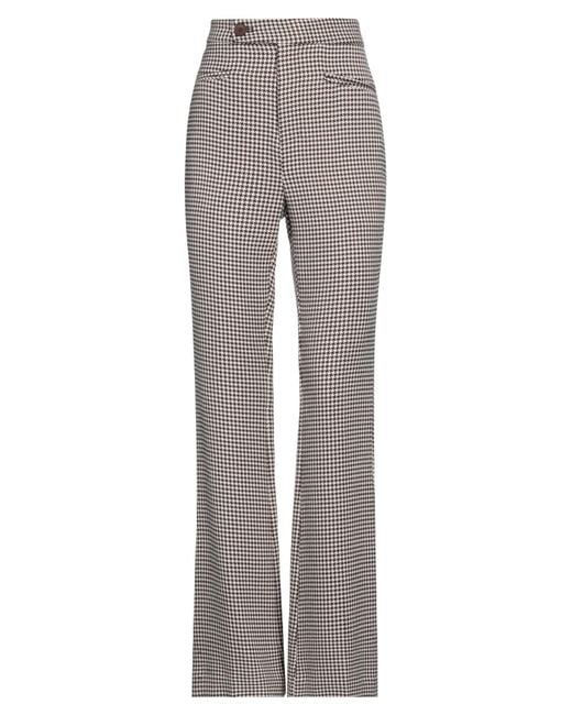 Isabelle Blanche Gray Pants Polyester, Viscose, Elastane