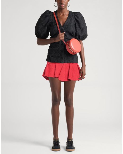 Maje Red Mini Skirt Cotton, Polyamide