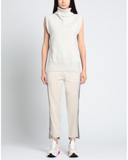 Shirtaporter White Pants Viscose, Nylon, Elastane