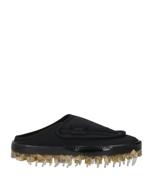 RBRSL RUBBER SOUL Black Bold Mules & Clogs Textile Fibers for men