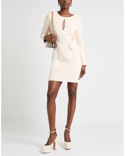 SIMONA CORSELLINI Natural Mini Dress Polyester, Elastane