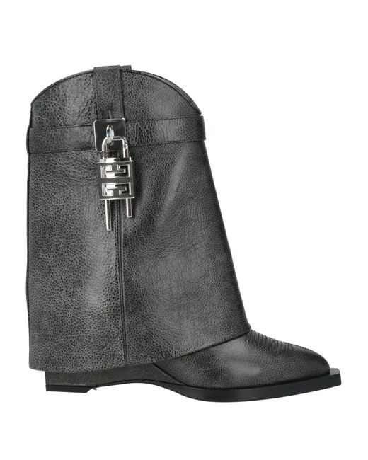 Givenchy Black Charcoal Ankle Boots Leather