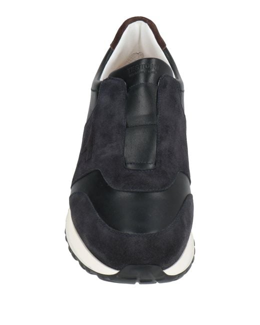 Testoni Black Midnight Sneakers Leather for men