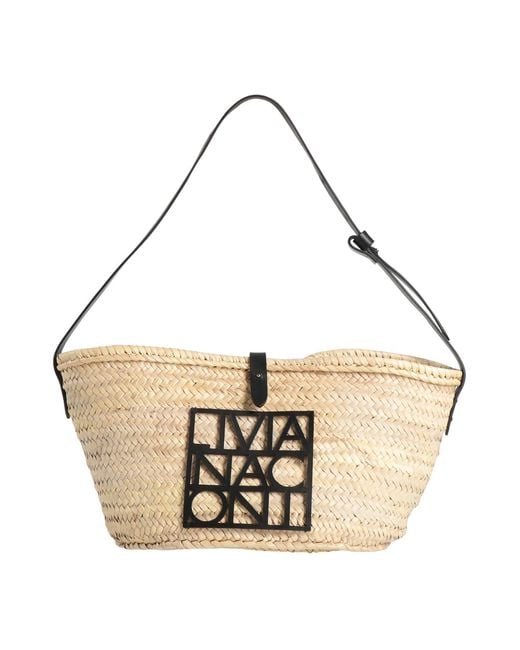 Liviana Conti Womens Metallic Shoulder Bag Straw