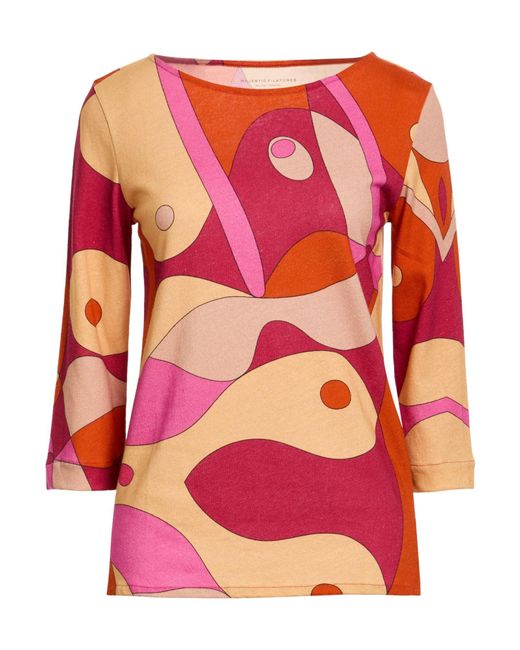 Majestic Filatures Pink T-Shirt Cotton, Linen