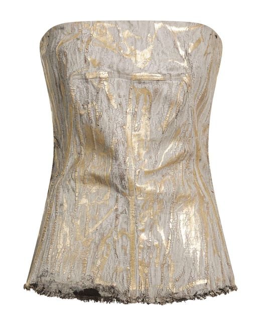 Rick Owens Brown Top Cotton, Elastomultiester, Rubber