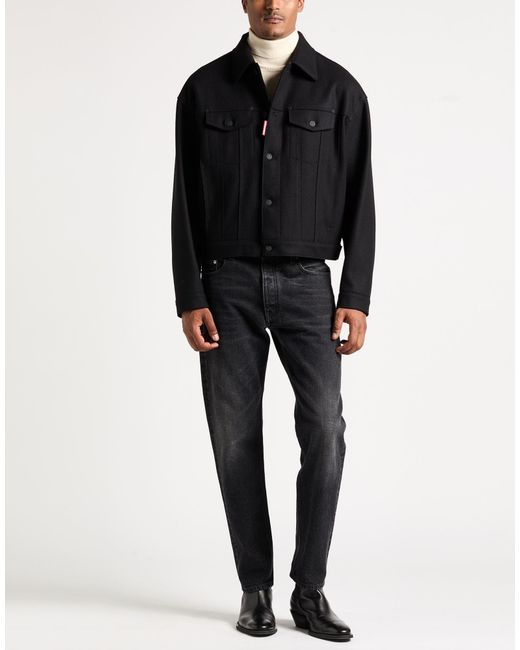 DSquared² Black Jacket Virgin Wool, Polyamide for men