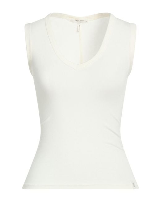 Rag & Bone White Ivory Top Cotton, Modal, Elastane