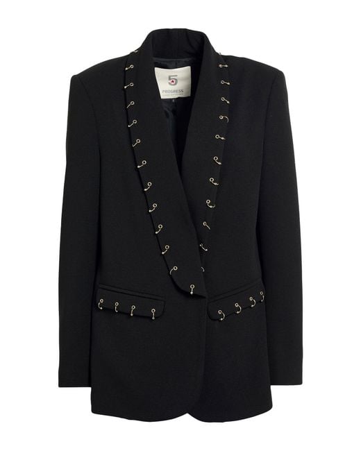5 PROGRESS Black Blazer Polyester, Elastane