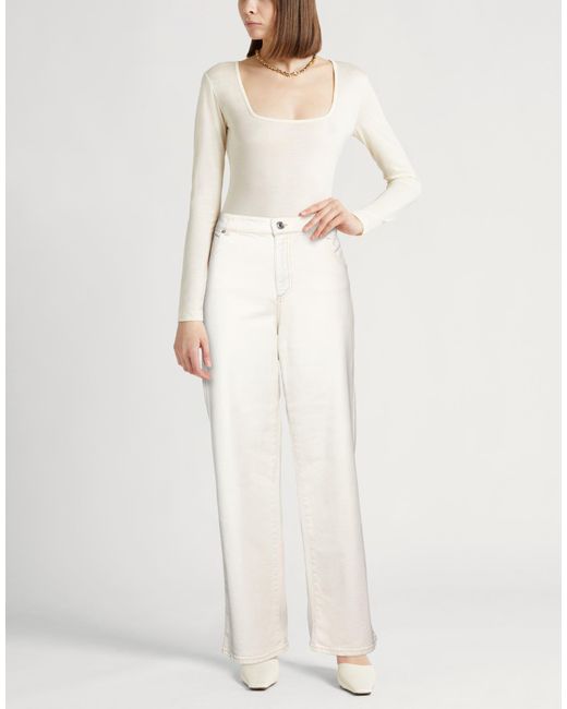 Blumarine White Jeans Cotton, Elastane, Polyester