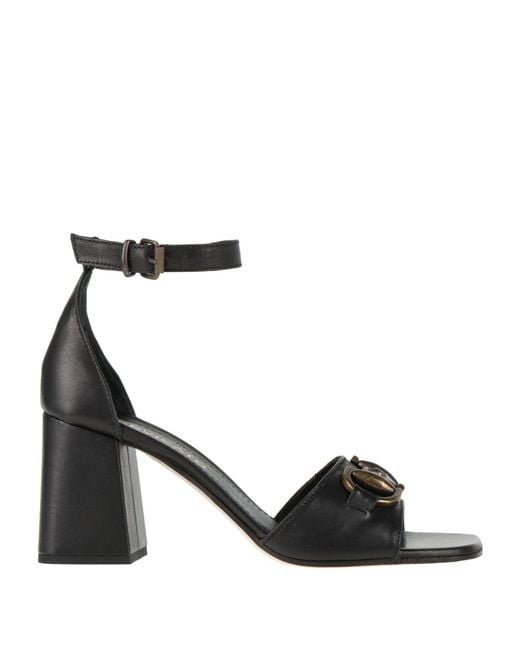 Bervicato Black Sandals Leather