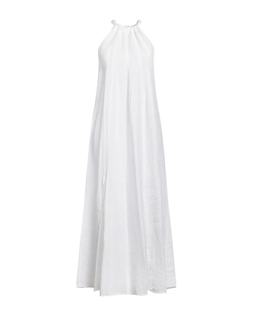 120% Lino White Maxi Dress