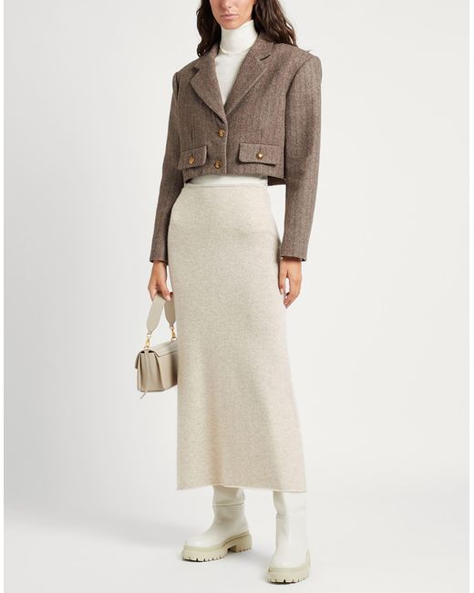 Sandro Brown Khaki Blazer Wool, Polyamide, Acrylic, Alpaca Wool, Polyester
