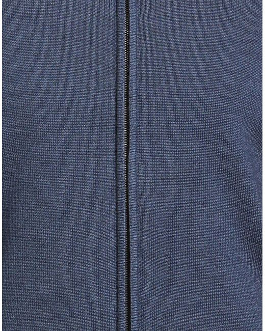 Moorer Blue Midnight Cardigan Virgin Wool for men
