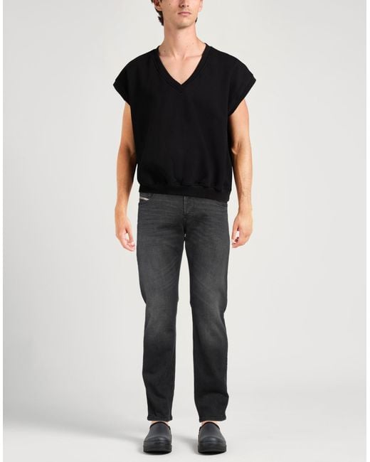 DIESEL Gray Jeans Cotton, Elastane for men