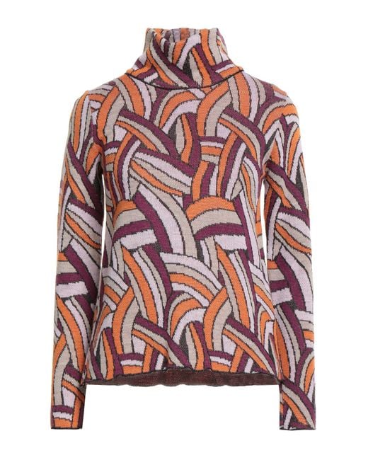 LUCKYLU  Milano Red Turtleneck Acrylic, Wool, Viscose, Metallic Polyester, Polyamide