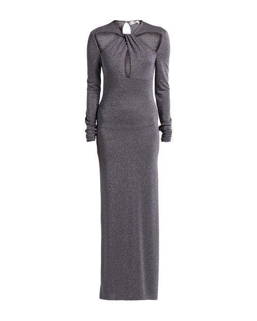 LES FILLES D'EVA Gray Maxi Dress Viscose, Polyester, Elastane