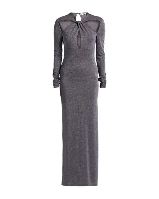 LES FILLES D'EVA Gray Maxi Dress Viscose, Polyester, Elastane
