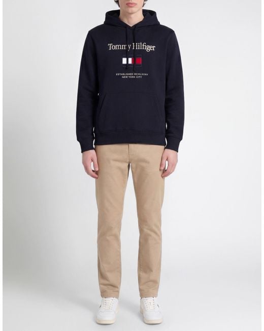 Tommy Hilfiger Blue Sweatshirt Cotton, Recycled Polyester for men