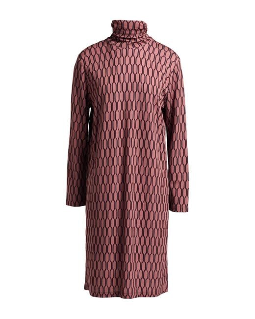 Siyu Red Antique Rose Mini Dress Viscose, Polyamide