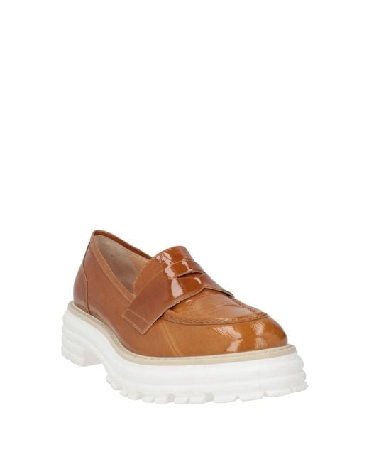 Bruglia Brown Camel Loafers Leather