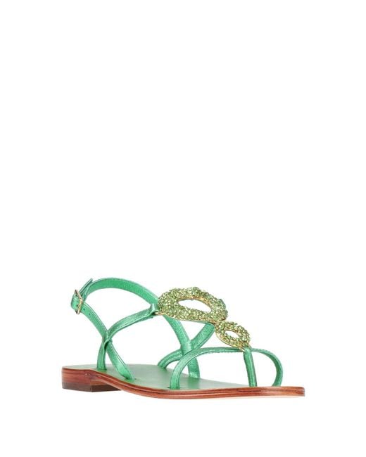 Emanuélle Vee Green Thong Sandal