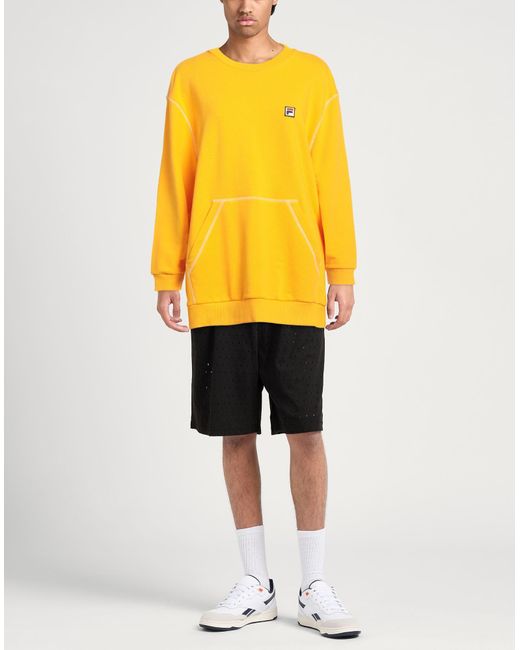 Fila Yellow Sweatshirt Cotton, Polyester for men