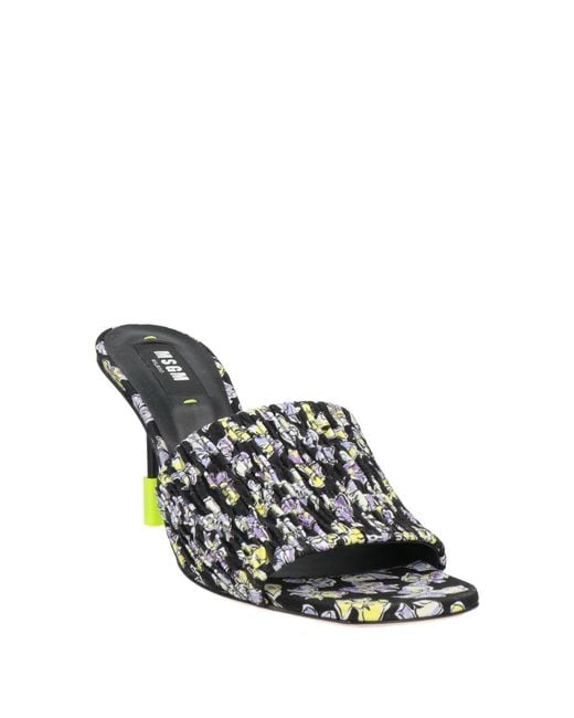 MSGM Black Sandals Textile Fibers