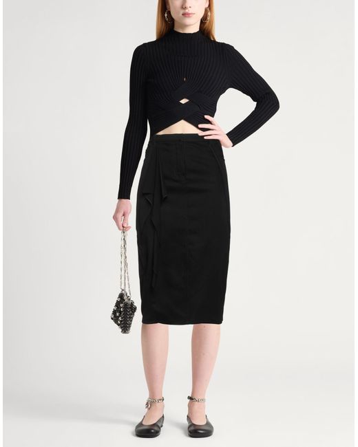 Courreges Black Denim Skirt Cotton, Elastane