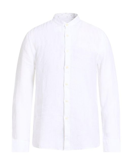 120% Lino White Shirt Linen for men