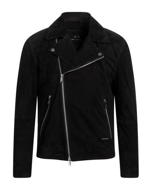 ARMANI EXCHANGE Black Jacket Goat Skin for men