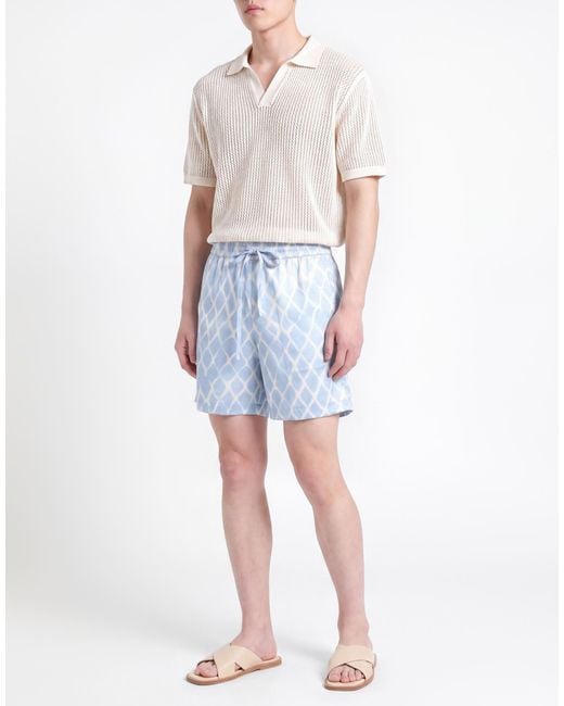 NAHMIAS Blue Light Shorts & Bermuda Shorts Silk, Elastane for men