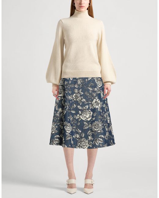 Oscar de la Renta Blue Denim Skirt Cotton, Elastane