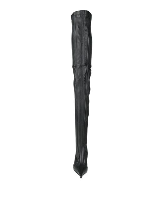 Mugler White Boot Leather