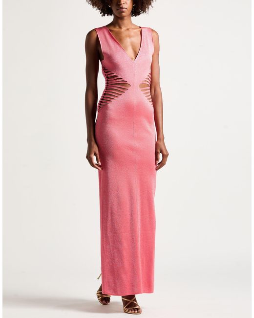 Circus Hotel Pink Maxi Dress Viscose, Polyester, Polyamide