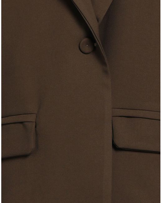 Souvenir Clubbing Brown Blazer Polyester, Viscose, Elastane