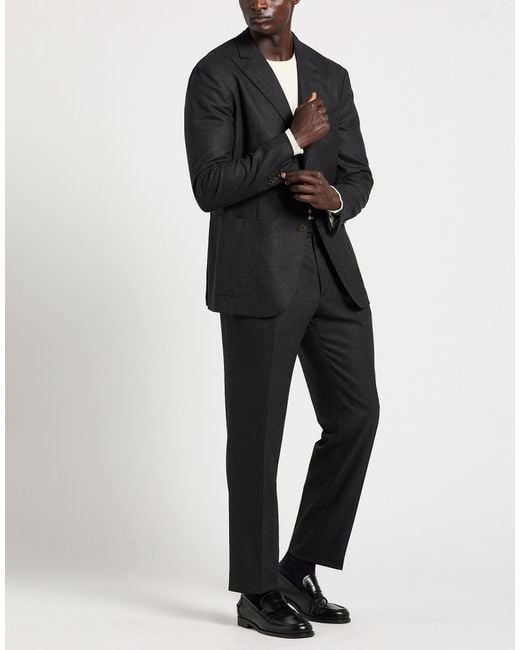 Boglioli Black Suit Virgin Wool for men