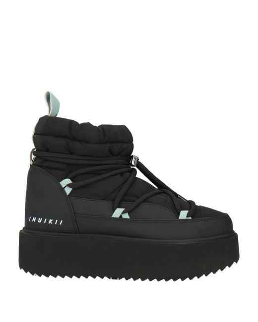 Inuikii Black Ankle Boots Textile Fibers, Synthetic Material