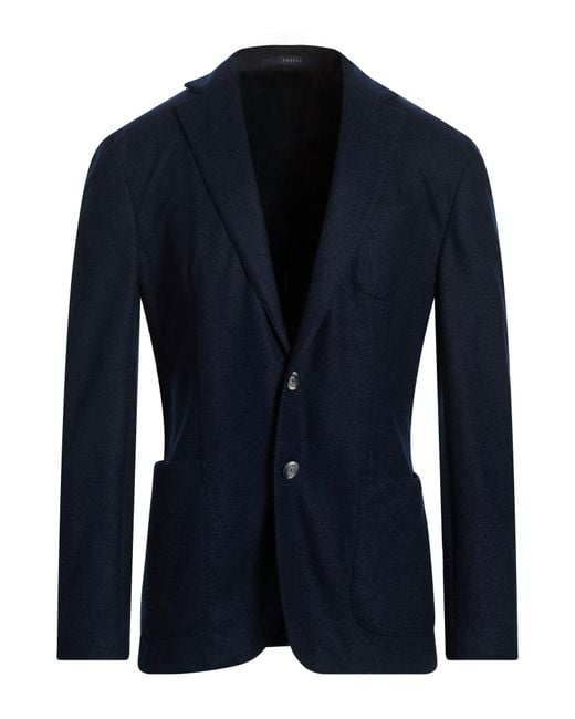 Fedeli Blue Blazer Cashmere for men