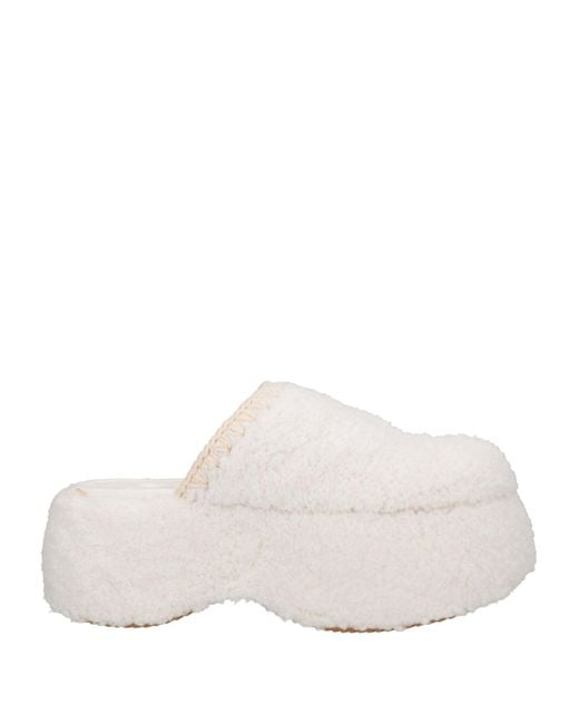 Mou White Mules & Clogs