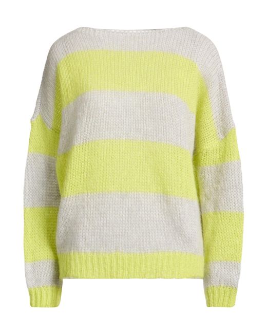 Rebel Queen Yellow Lime Sweater Mohair Wool, Alpaca Wool, Polyamide