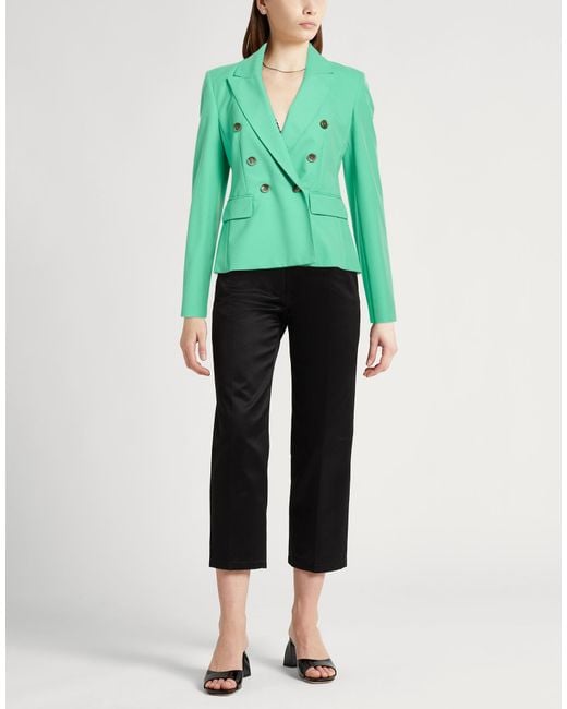 Marella Green Light Blazer Polyester, Viscose, Elastane