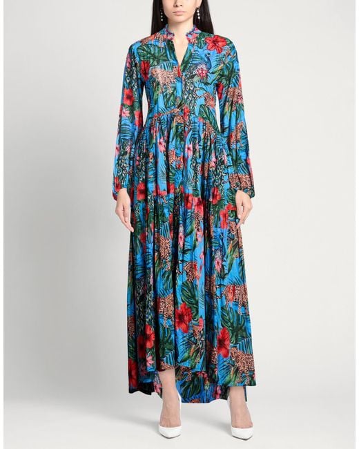 CONNOR & BLAKE Blue Azure Maxi Dress Cotton
