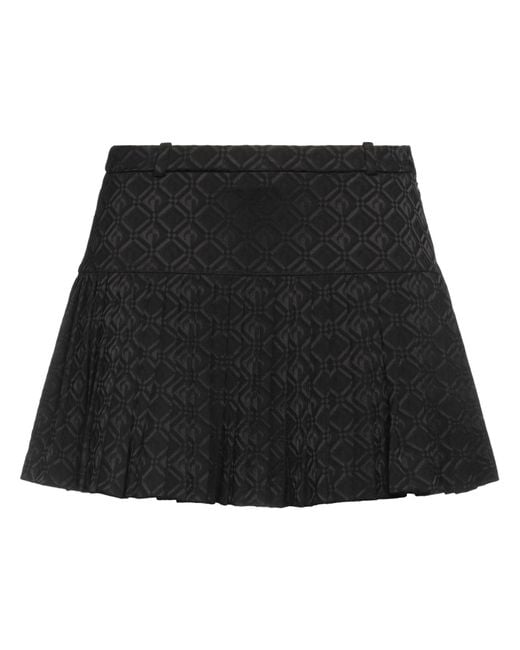 MARINE SERRE Black Mini Skirt Viscose, Wool, Elastane