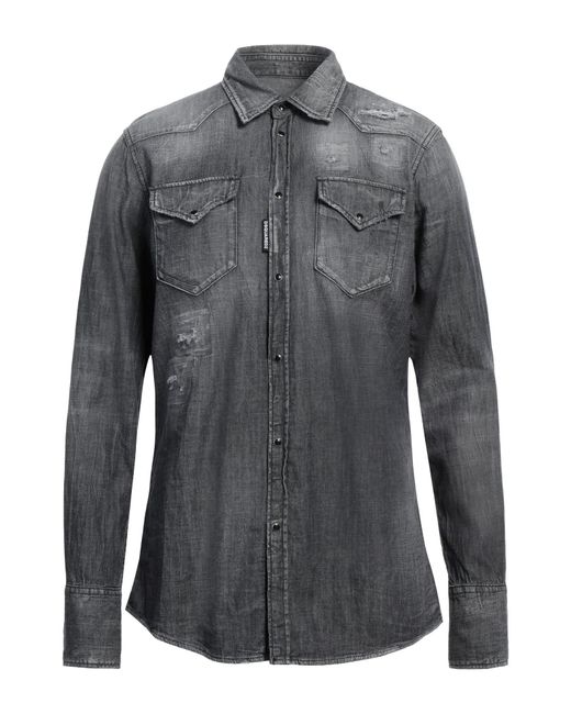 DSquared² Gray Denim Shirt for men