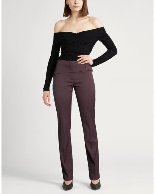 Sportmax Purple Pants Polyester, Virgin Wool