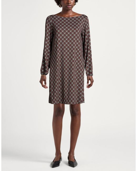 Caliban Brown Mini Dress Polyamide, Elastane