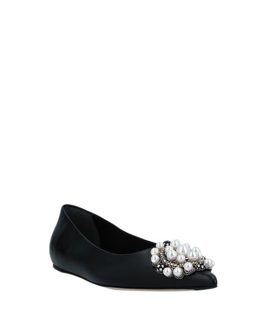 McQueen Black Ballet Flats Soft Leather