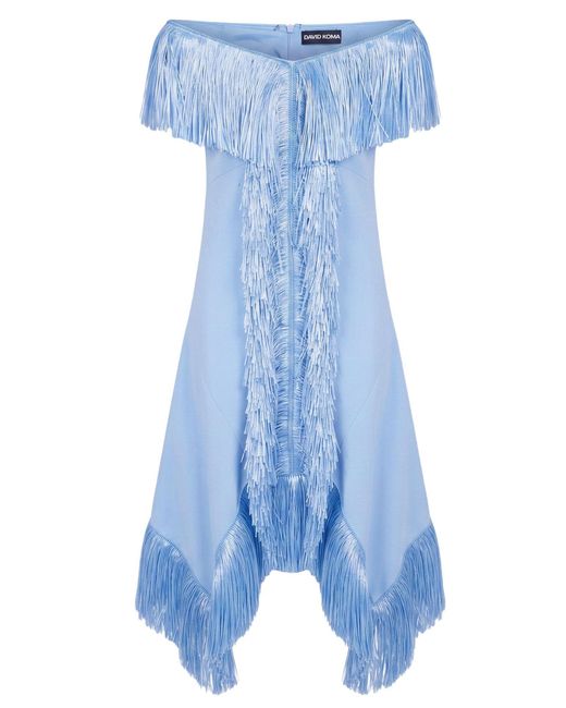 David Koma Blue Light Maxi Skirt Viscose, Acetate, Elastane, Polyester