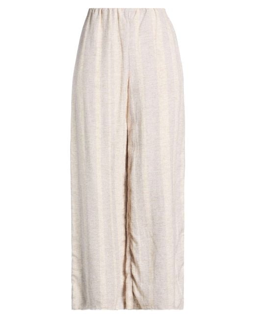 Faithfull The Brand White Pants Linen, Cotton